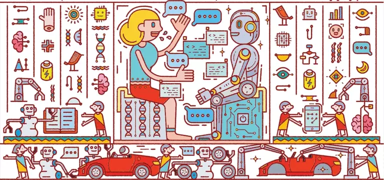 Human and AI collaboration.