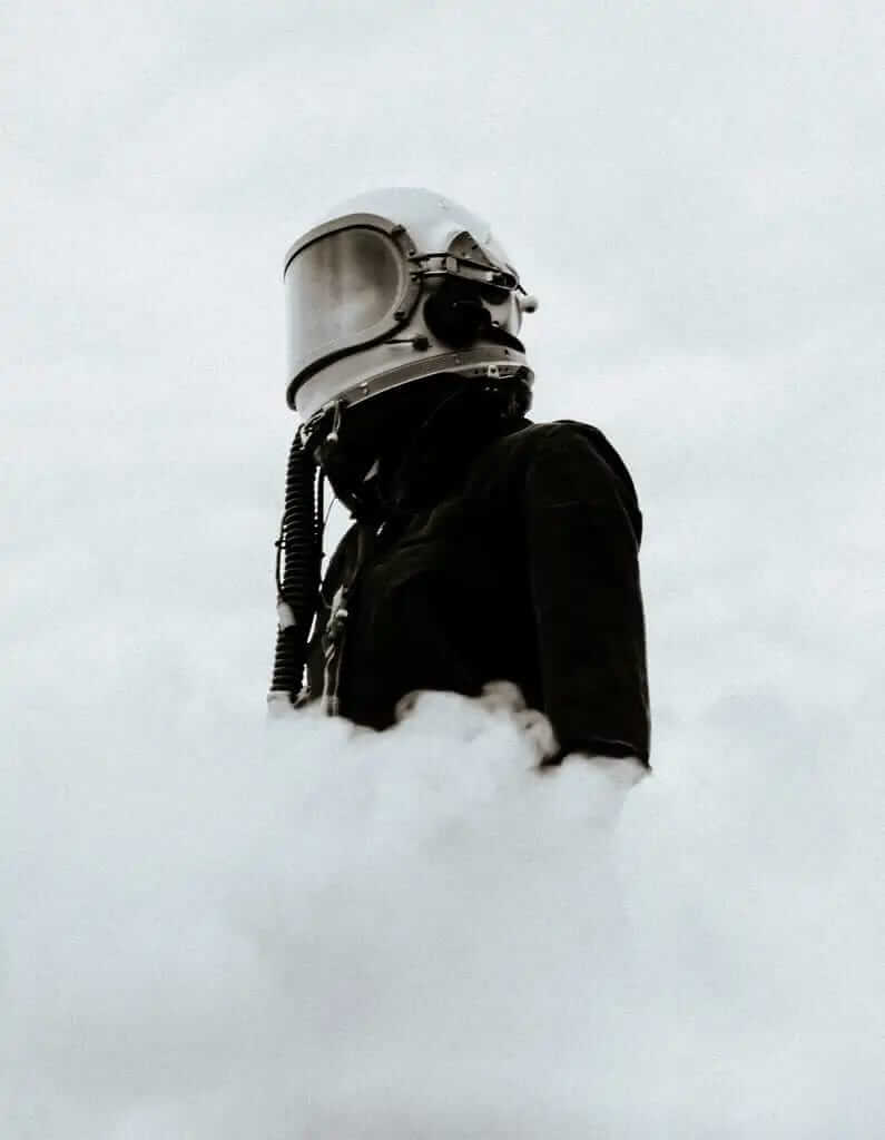 An astronaut in fog.