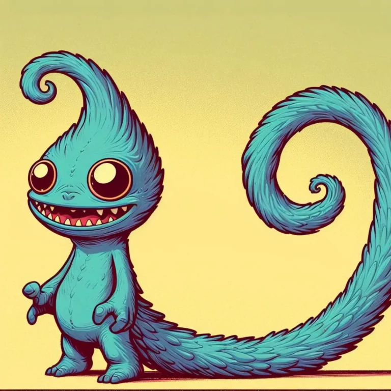 Image of a monster with a disproportionately long tail.